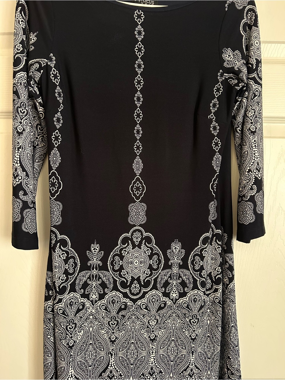 Enfocus studio Paisley-Print Long Sleeve Dress
